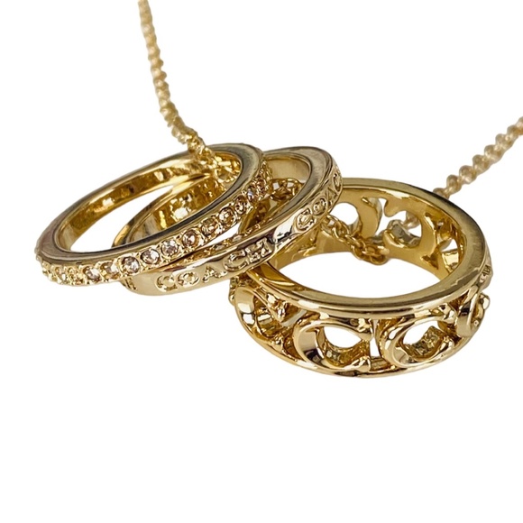 New Authentic COACH Signature Gold Tone Necklace $140 - Picture 7 of 7